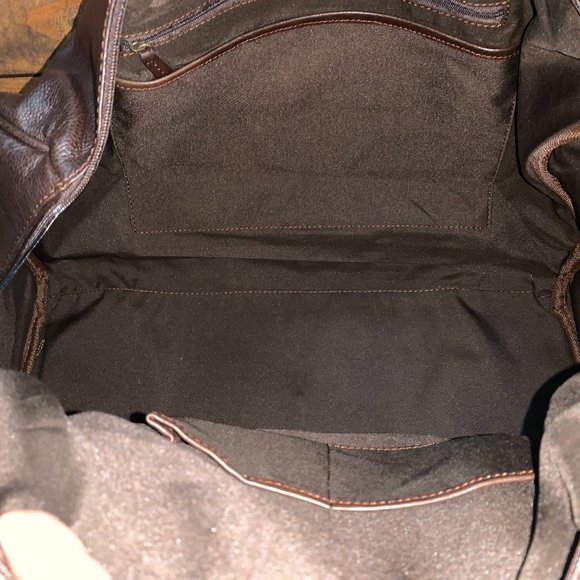 100% Pure Leather Dark Brown Duffel Bag - Picture 6 of 7